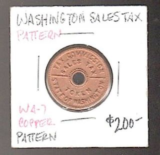 Pattern Washington State Sales Tax Br.  Unc.  Wa - 7 Copper