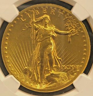 NGC 1907 $20 GOLD ST.  GAUDENS HIGH RELIEF 