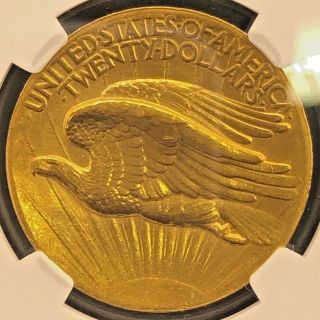 NGC 1907 $20 GOLD ST.  GAUDENS HIGH RELIEF 