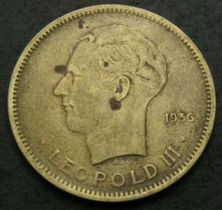 BELGIAN CONGO 5 Francs 1936 - Nickel/Bronze - VF - - 1895 2