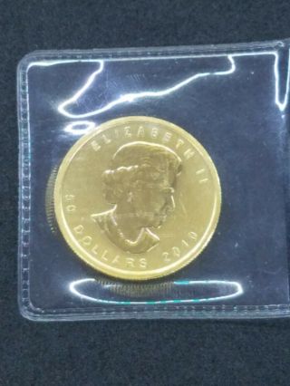 2010 1 Ounce 9999 Fine Gold Canada Maple Leaf $50 Coin (cgh009418)