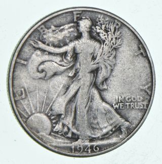 Xf,  1946 - D Walking Liberty 90 Silver Us Half Dollar - Coin 977