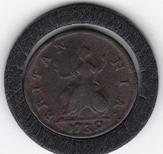 1739 King George Ii Farthing Copper Coin