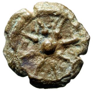 Widows Mite Bible Jewish Coin " Anchor & Star " Jerusalem Certified Quality