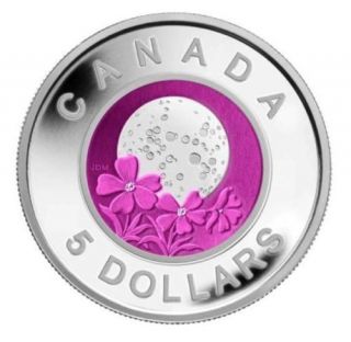 Canada 2012 $5 Sterling Silver And Niobium Coin - Full Pink April Moon -