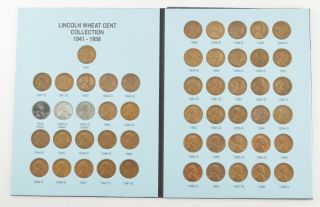 Complete 1941 - 58 Lincoln Wheat Cent Set - Includes 1943 Steel Cents 719