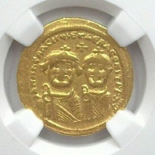 Heraclius & Constantine 613 - 641 Ad Byzantine Empire Gold Solidus Ngc Ch Vf