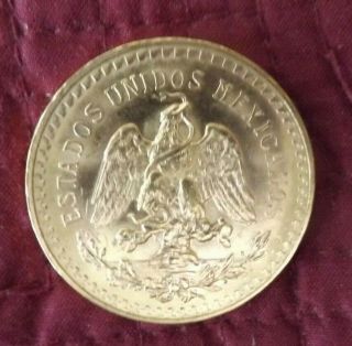 Mexican 50 Peso Gold Coin 1947 37.  5g Oro Puro 2