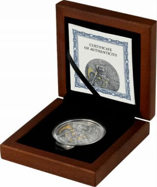 The Warriors - Berserk 2 oz High Relief Silver with Gold gilding Coin 2019 3