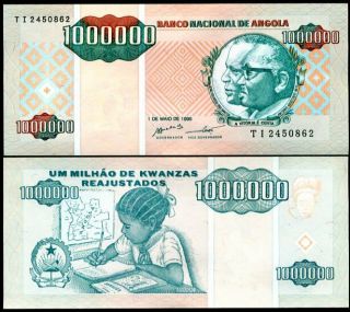 Angola 1000000 1,  000,  000 Kwatzas 1995 P 141 Unc