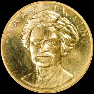 1981 1oz.  Us Gold American Commemorative Arts Medal - Mark Twain