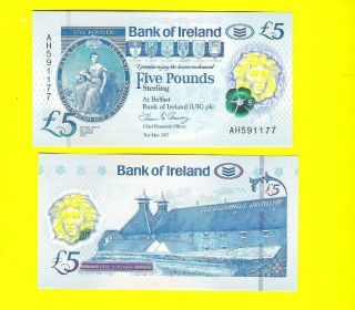 Northern Ireland - 5 Pounds Polymer 2017 Unc