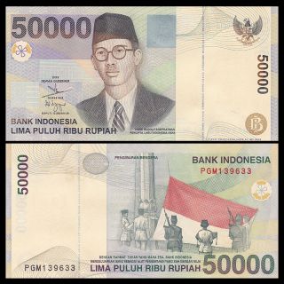 Indonesia 50000 50,  000 Rupiah,  1999/2002,  P - 139,  Unc