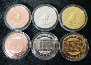 Thailand Set 3 Unc Medal Coin Comm Pig Zodiac ( (gold Silver Copper) Plated) 2019
