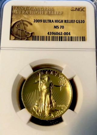 2009 1 Oz $20 Ultra High Relief Saint - Gaudens Gold Double Eagle Ngc Ms 70