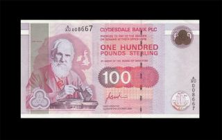 2.  10.  1996 Clydesdale Bank Scotland 100 Pounds 008667 " A " ( (aunc))