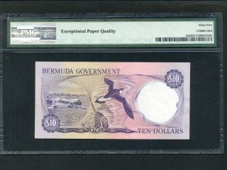 Bermuda:P - 25,  10 Dollars,  1970 Queen Elizabeth II PMG Gem UNC 65 EPQ 2