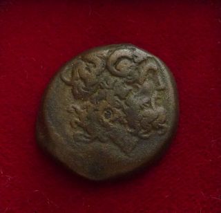 Ptolemy Vi Alexandria Zeus Ammon Head/ 2 Eagles 180 - 145.  Bc Ae20
