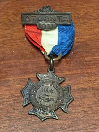 Vintage Old Guard Of The Gate City Guard Medal,  Atlanta Georgia 1911