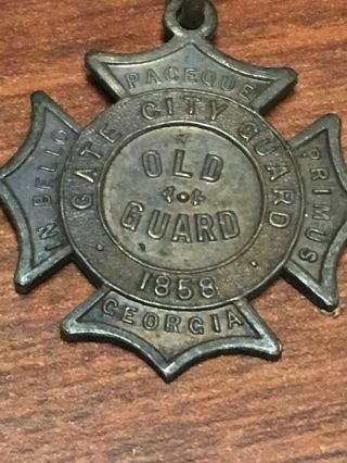 Vintage Old Guard of the Gate City Guard Medal,  Atlanta Georgia 1911 2