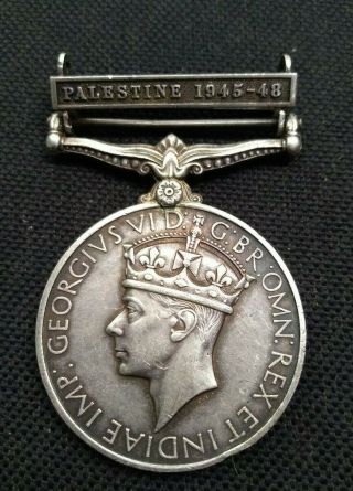 1945 - 48 British India Palestine Silver Medal Kg Vi Un - Named