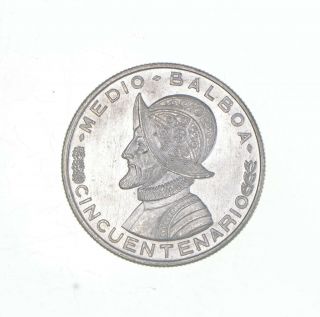 Silver - World Coin - 1953 Panama 1/2 Balboa - World Silver - 12.  5 Grams 033