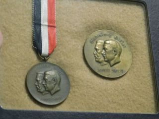 1933 Germany Chancellor 2 Piece Set Medal Coin Hindenburg And Hitler