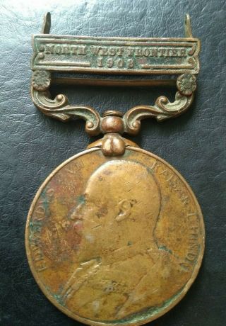 1908 British India King Edward Vii North West Frontier Medal Awarded T Beare Abc