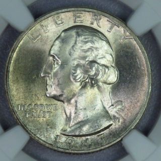 1945 - S Washington Quarter Silver Ngc Ms65 And099/bs