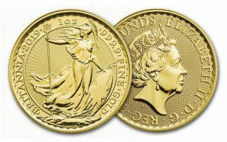 Great Britain 100 - Pound 1 - Oz Gold Britannia Uncirculated