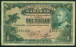 Sarawak 1935 One Dollar P.  20