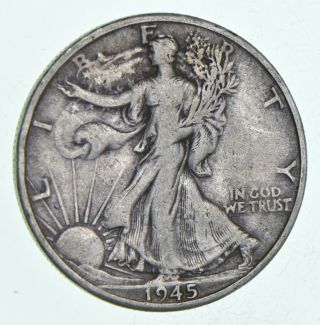 Xf,  1945 - D Walking Liberty 90 Silver Us Half Dollar - Coin 927