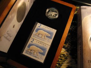 2004 Canada Proud Polar Bear Silver $2 Coin & Stamp Set.
