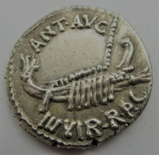 Mark Antony Ar Silver Legionary Roman Denarius Coin Galley Ship Leg Iiii