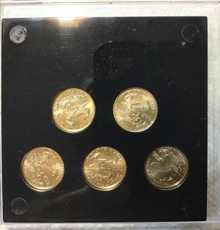 2007 Set Of 5 - United States Gold Vault $5 1/10 Oz.  Gold American Eagle Coins