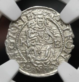 Hungary.  Silver Denar,  Ferdinand I,  1564 - Kb,  Ngc Ms63