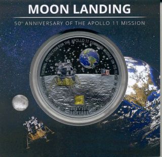 Cook Islands 2019 20$ Moon Landing Apollo 50th Anniversary 3 Oz Silver Coin