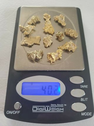 Large Natural Gold Nuggets 40.  2 Grams High Karat