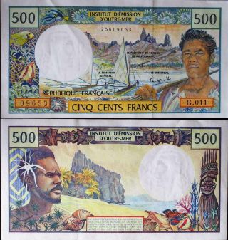 500 Fpt Francs 2000 French Overseas Territories Polynesia,  Crisp