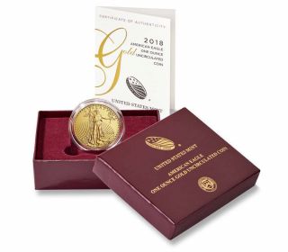2018 American Eagle 1 - Oz Gold Uncirculated Coin - - W/ Us & (10132)