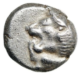 Ionia,  Miletos Ar Diobol (1/12 Stater) " Lion & Star / Flower " 6th Century Bc