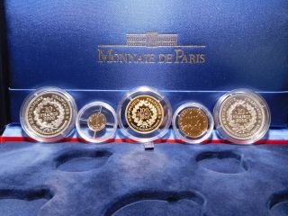 X5 France 2000 Monnaie de Paris GOLD 27.  5g & Silver 44.  4g Proof Set w/ BOX & 2