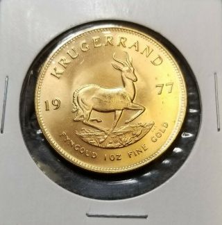 1977 Krugerrand 1 Ozt Gold Coin,  Ch.  Au C28967