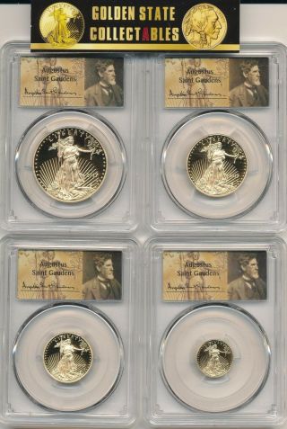 2017 W 4 Coin Proof Gold Eagle Set Pcgs Pr70 Dcam Saint Gaudens Label Perfect