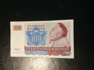 Sweden Banknote 100 Kronor 1980