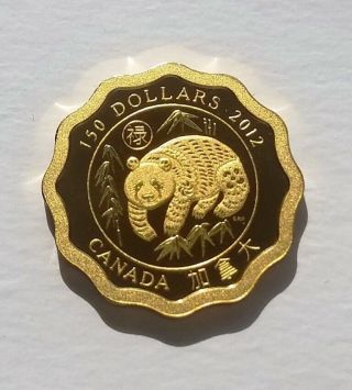 CANADA 2012 BLESSINGS OF GOOD FORTUNE GIANT PANDA $150 PURE GOLD COIN PROOF 3