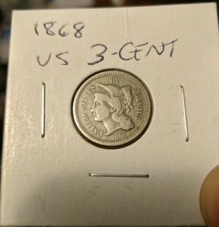 1868 Us 3 Cent Nickel (trime)