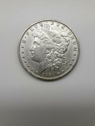 Au 1901 - O Morgan Silver Dollar About Uncirculated Orleans