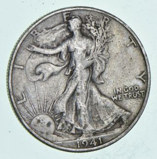 Xf,  1941 - D Walking Liberty 90 Silver Us Half Dollar - Coin 880
