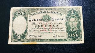 Australia 1938 One Pound Banknote King George Vi